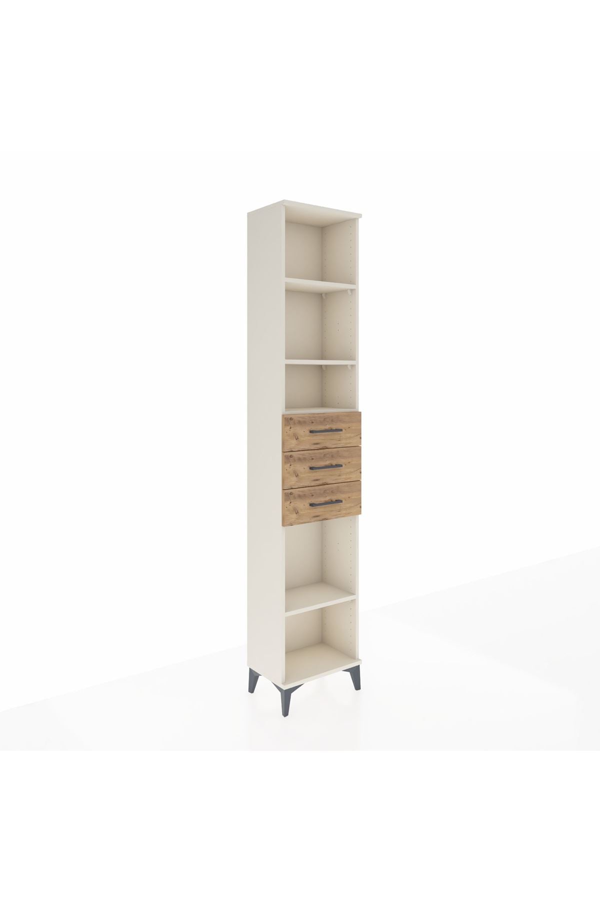 Arges Dolap 4 Raflı 3 Çekmeceli 44x30x221 Aytaşı-Çam