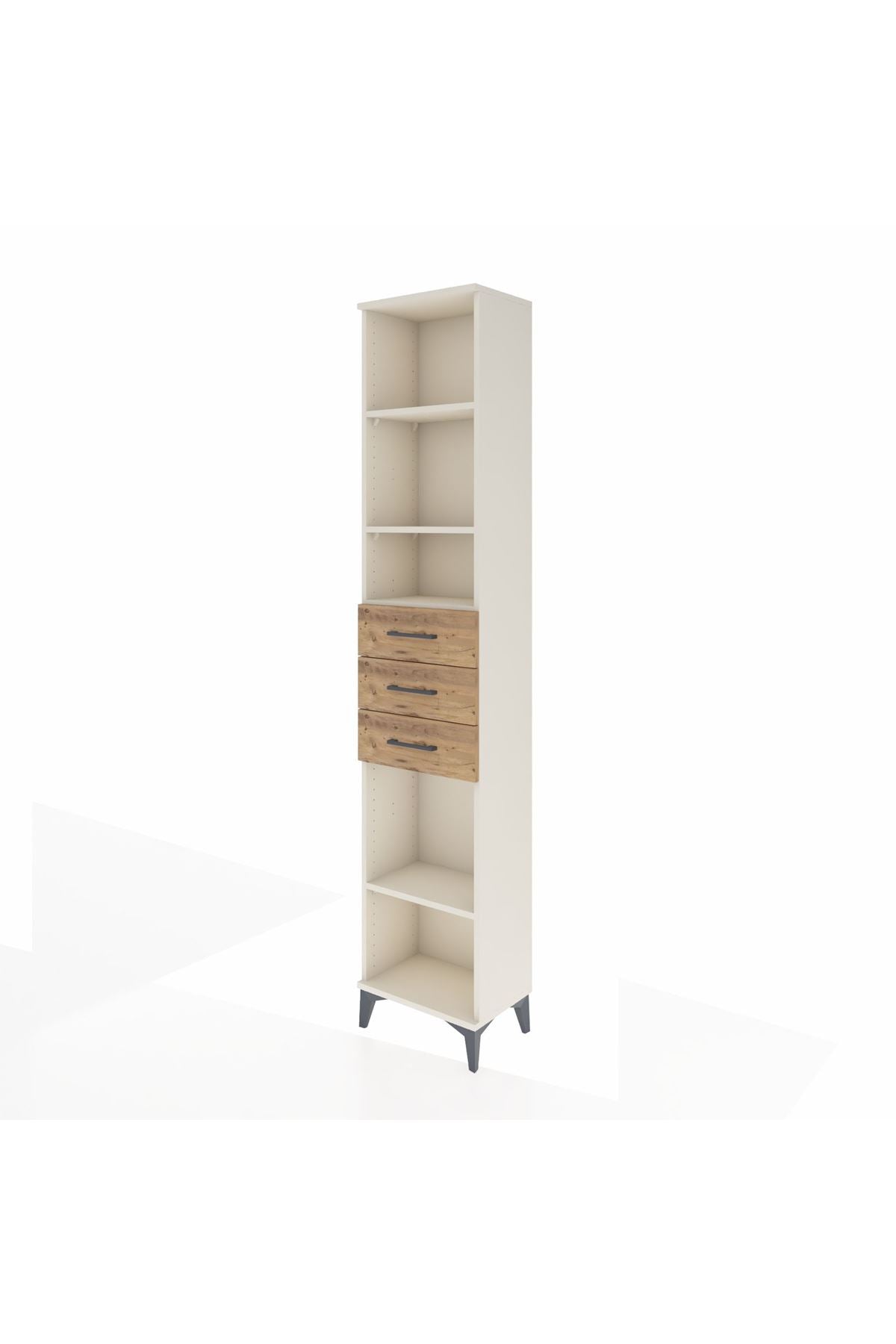 Arges Dolap 4 Raflı 3 Çekmeceli 44x30x221 Aytaşı-Çam