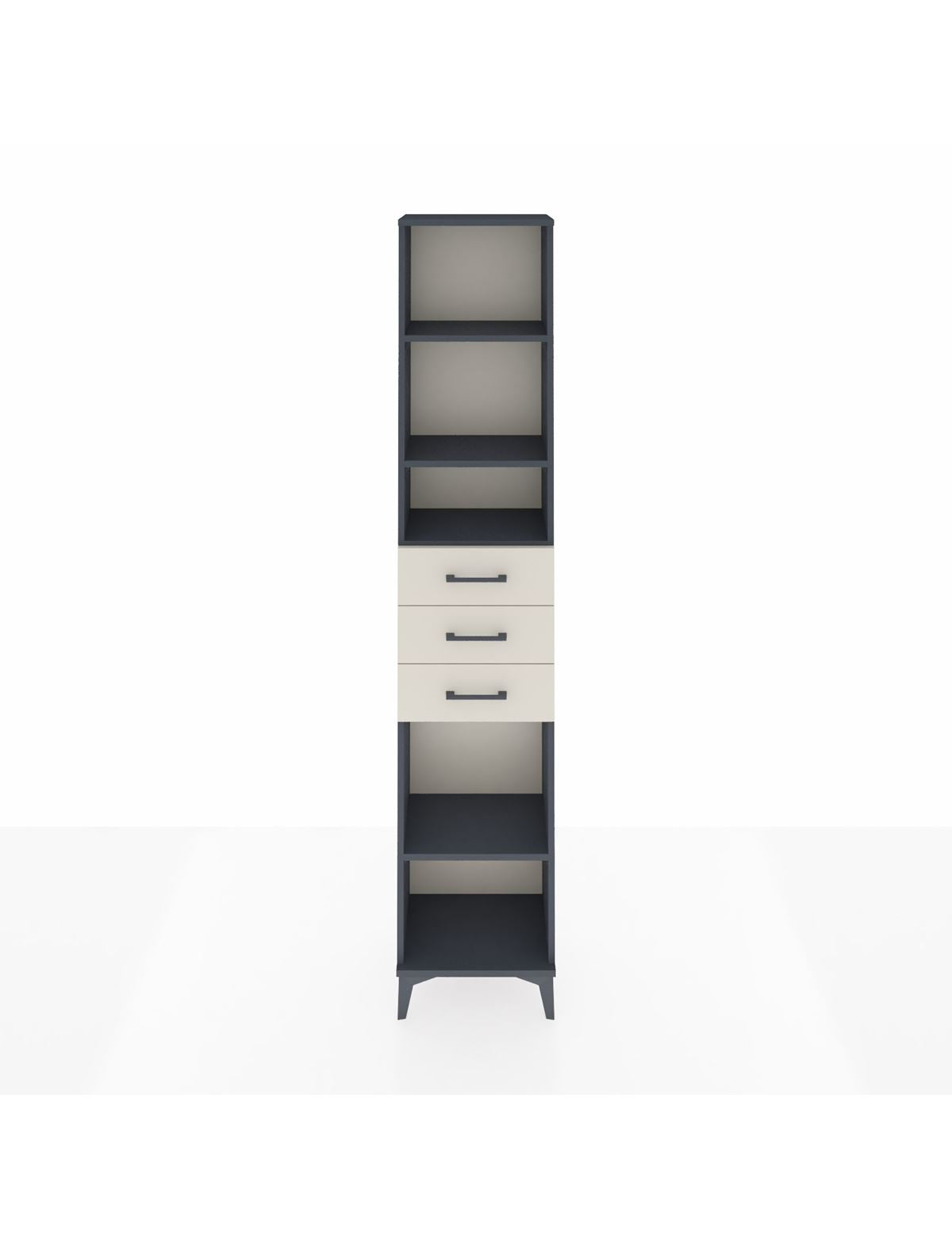 Arges Dolap 4 Raflı 3 Çekmeceli 44x30x221 Antrasit-Aytaşı