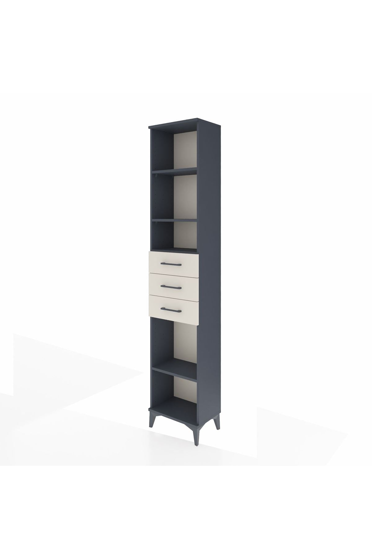 Arges Dolap 4 Raflı 3 Çekmeceli 44x30x221 Antrasit-Aytaşı