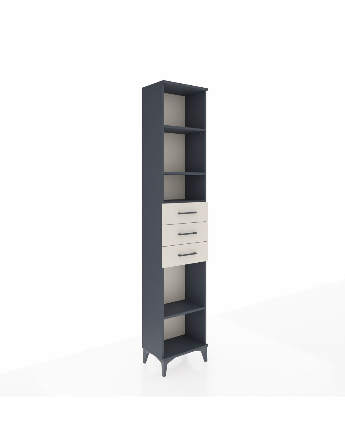 Arges Dolap 4 Raflı 3 Çekmeceli 44x30x221 Antrasit-Aytaşı