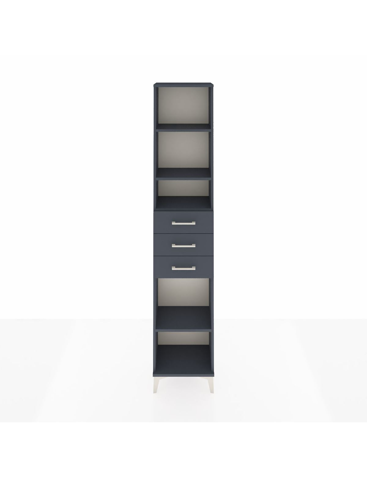 Arges Dolap 4 Raflı 3 Çekmeceli 44x30x221 Antrasit-Antrasit