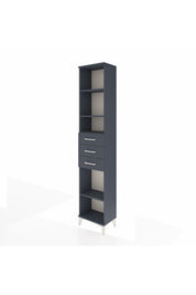 Arges Dolap 4 Raflı 3 Çekmeceli 44x30x221 Antrasit-Antrasit