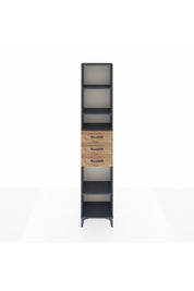 Arges Dolap 4 Raflı 3 Çekmeceli 44x30x221 Antrasit-Çam