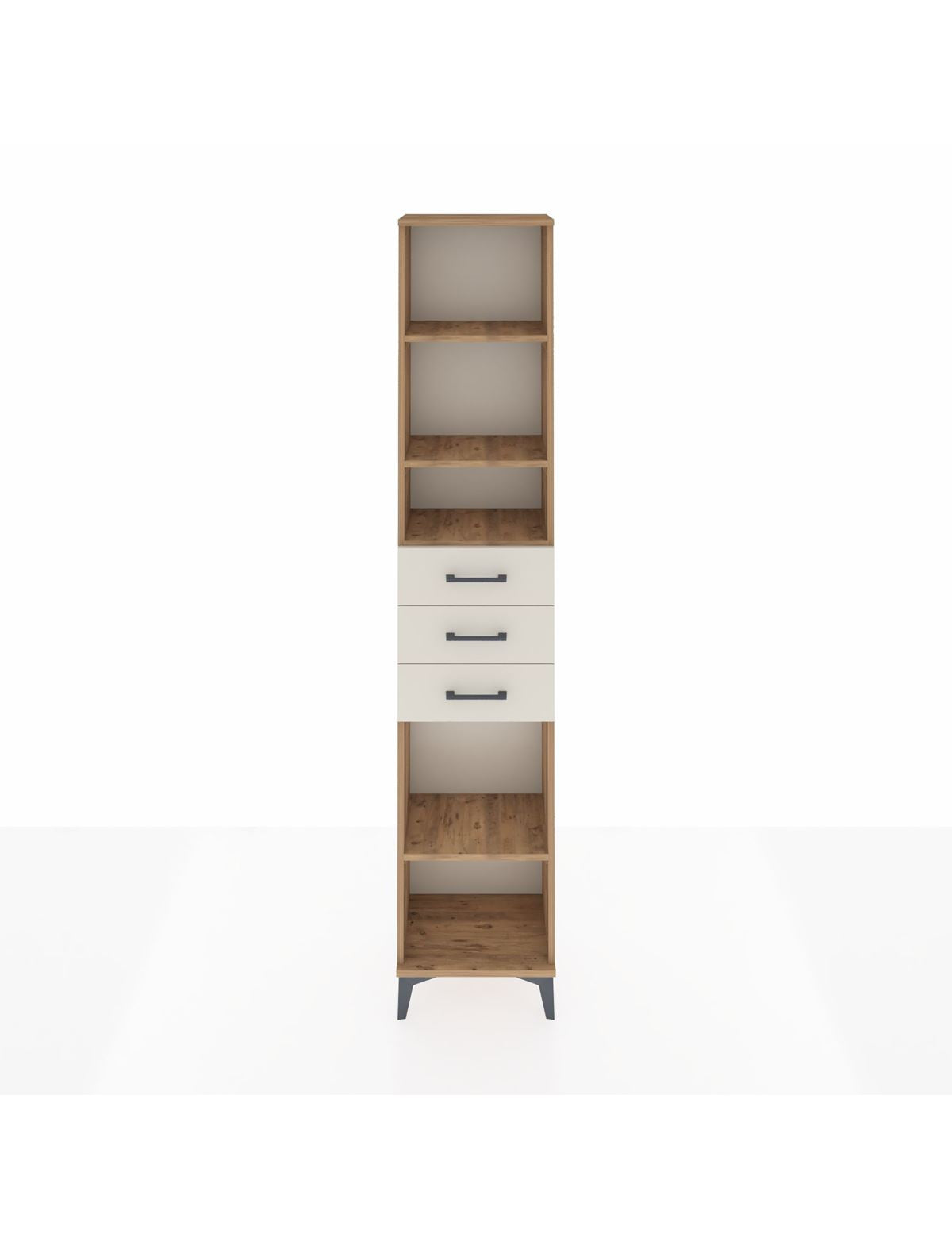 Arges Dolap 4 Raflı 3 Çekmeceli 44x30x221 Çam-Aytaşı