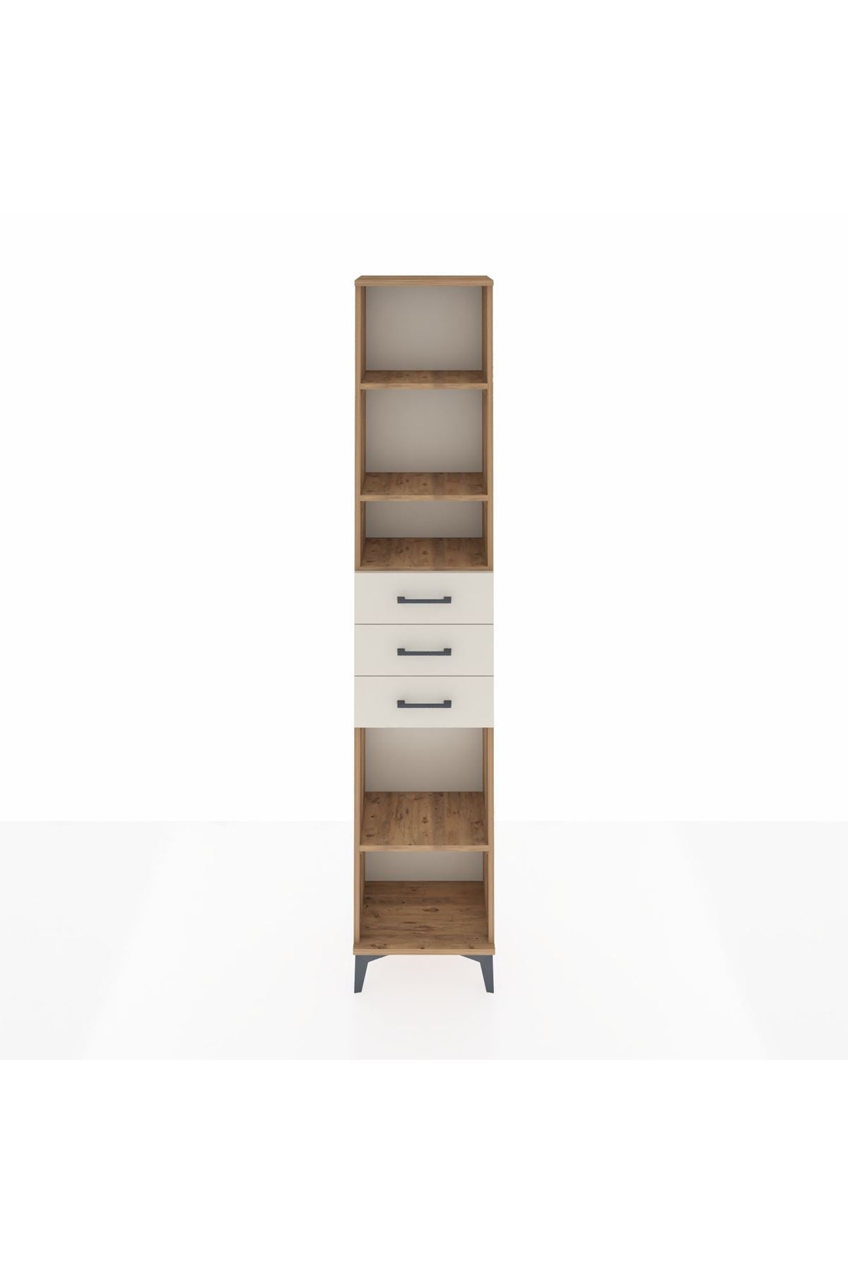 Arges Dolap 4 Raflı 3 Çekmeceli 44x30x221 Çam-Aytaşı