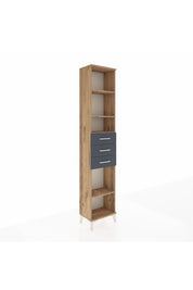 Arges Dolap 4 Raflı 3 Çekmeceli 44x30x221 Çam-Antrasit