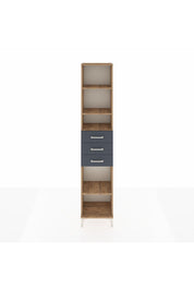 Arges Dolap 4 Raflı 3 Çekmeceli 44x30x221 Çam-Antrasit