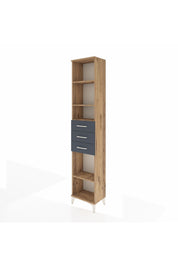 Arges Dolap 4 Raflı 3 Çekmeceli 44x30x221 Çam-Antrasit