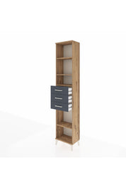 Arges Dolap 4 Raflı 3 Çekmeceli 44x30x221 Çam-Antrasit