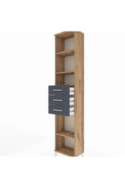 Arges Dolap 4 Raflı 3 Çekmeceli 44x30x221 Çam-Antrasit