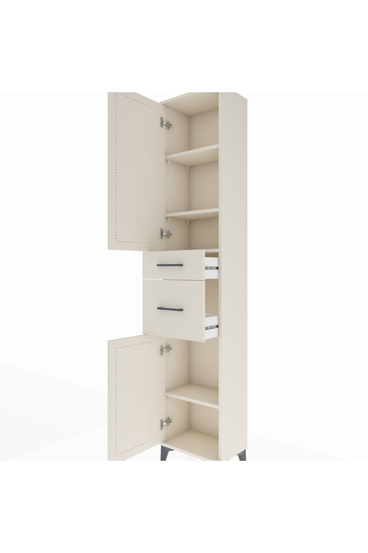 Arges Dolap 4 Raflı 2 Çekmeceli 2 Kapaklı 44x30x221 Aytaşı-Aytaşı