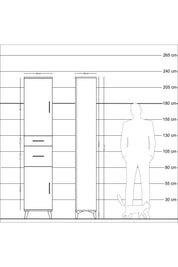 Arges Dolap 4 Raflı 2 Çekmeceli 2 Kapaklı 44x30x221 Aytaşı-Çam