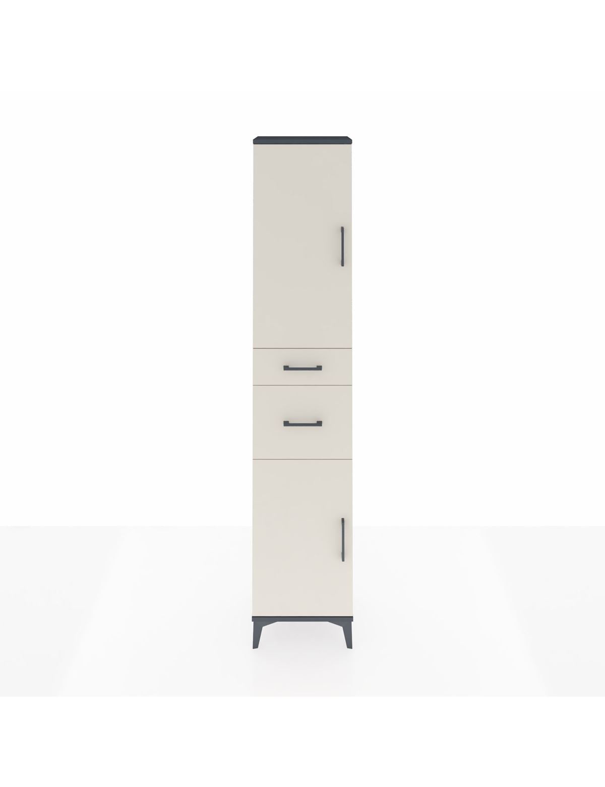 Arges Dolap 4 Raflı 2 Çekmeceli 2 Kapaklı 44x30x221 Antrasit-Aytaşı