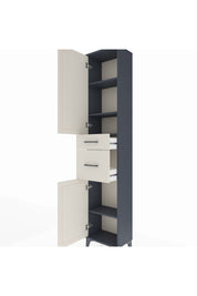 Arges Dolap 4 Raflı 2 Çekmeceli 2 Kapaklı 44x30x221 Antrasit-Aytaşı