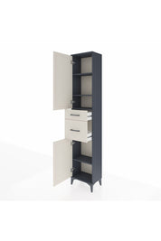 Arges Dolap 4 Raflı 2 Çekmeceli 2 Kapaklı 44x30x221 Antrasit-Aytaşı