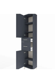 Arges Dolap 4 Raflı 2 Çekmeceli 2 Kapaklı 44x30x221 Antrasit-Antrasit