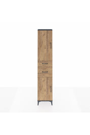 Arges Dolap 4 Raflı 2 Çekmeceli 2 Kapaklı 44x30x221 Antrasit-Çam