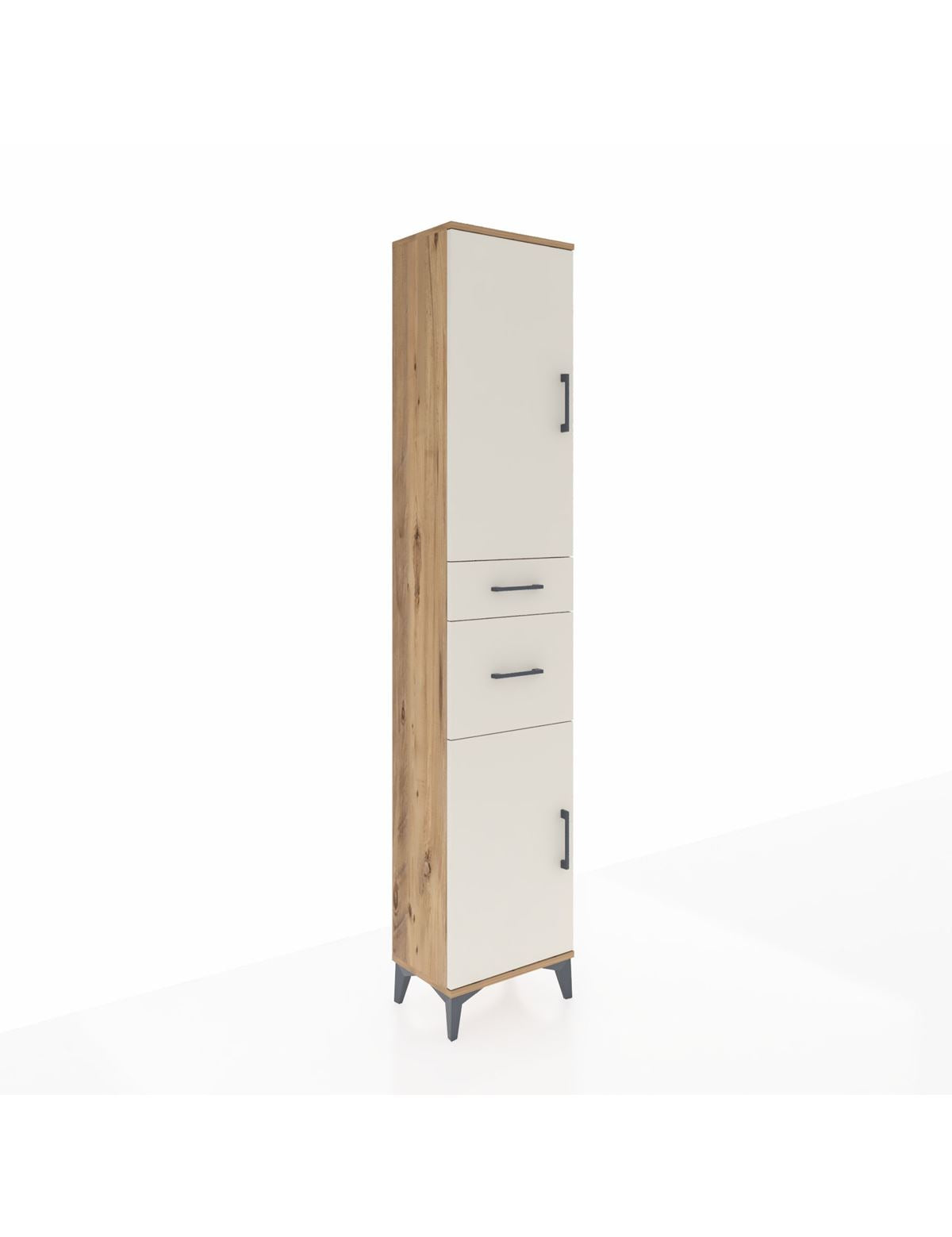 Arges Dolap 4 Raflı 2 Çekmeceli 2 Kapaklı 44x30x221 Çam-Aytaşı