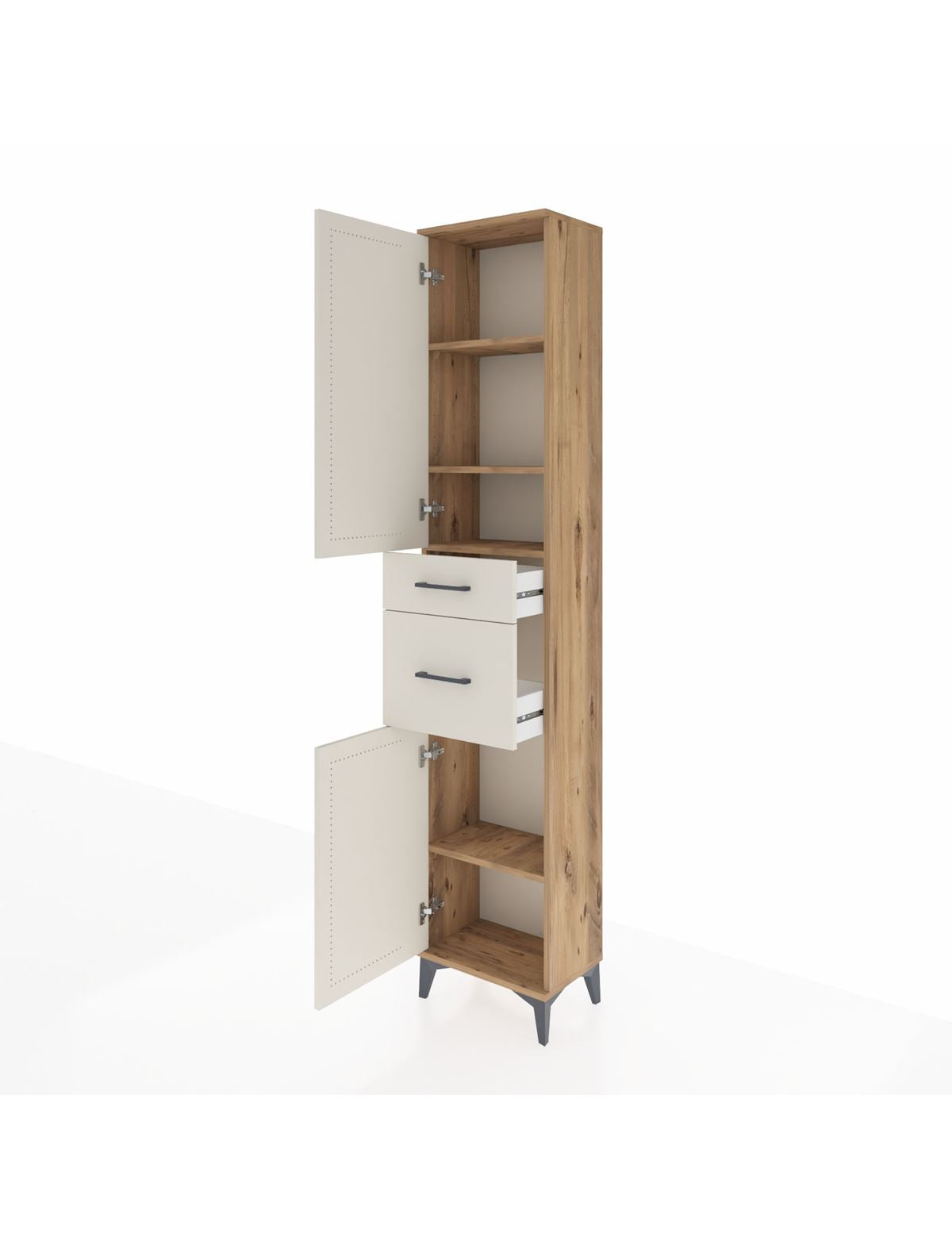 Arges Dolap 4 Raflı 2 Çekmeceli 2 Kapaklı 44x30x221 - S28M209V7A