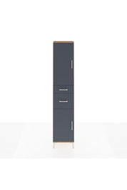 Arges Dolap 4 Raflı 2 Çekmeceli 2 Kapaklı 44x30x221 Çam-Antrasit