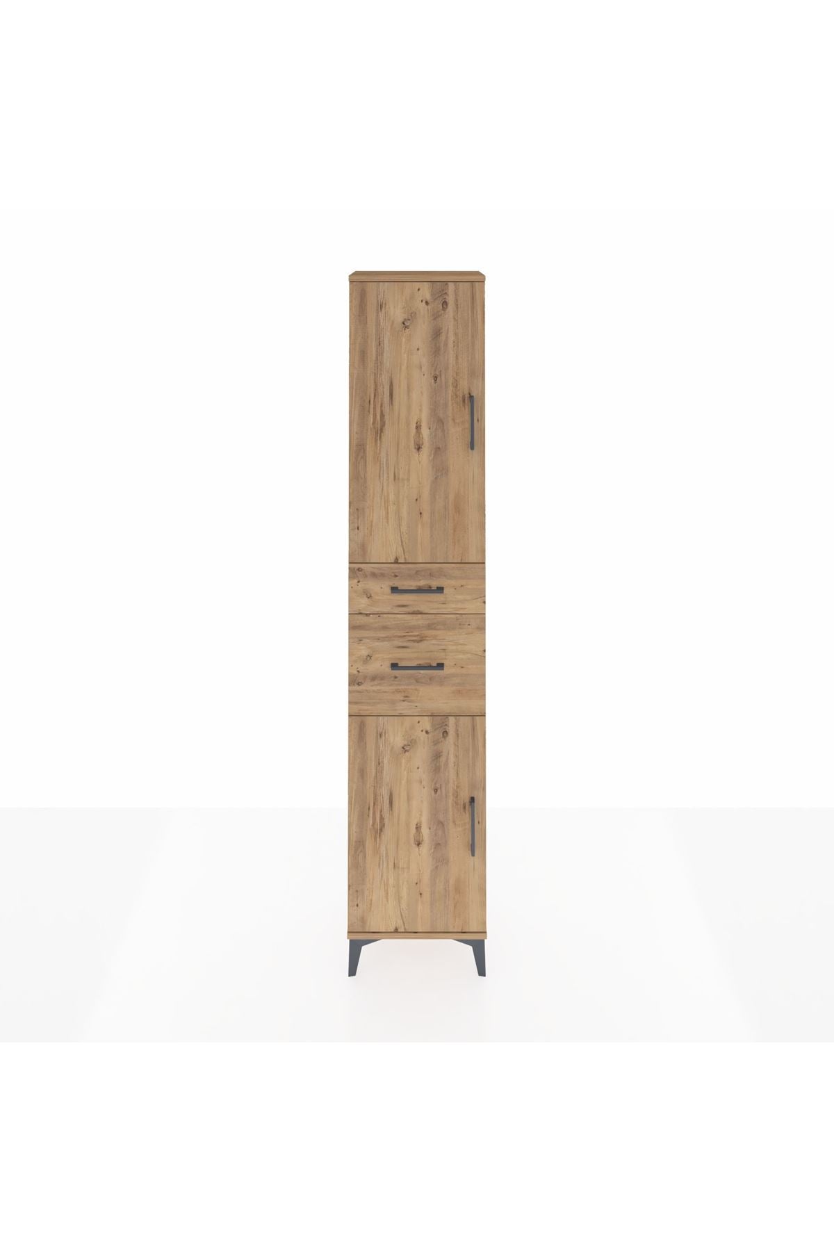 Arges Dolap 4 Raflı 2 Çekmeceli 2 Kapaklı 44x30x221 Çam-Çam