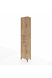 Arges Dolap 4 Raflı 2 Çekmeceli 2 Kapaklı 44x30x221 Çam-Çam