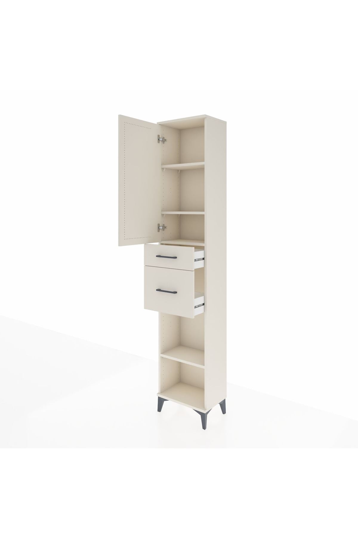 Arges Dolap 4 Raflı 2 Çekmeceli Tek Kapaklı 44x30x221 Aytaşı-Aytaşı