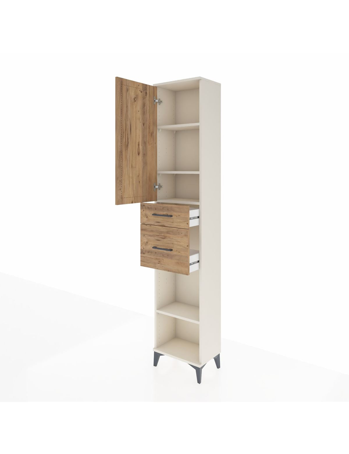 Arges Dolap 4 Raflı 2 Çekmeceli Tek Kapaklı 44x30x221 - S28M210V3A