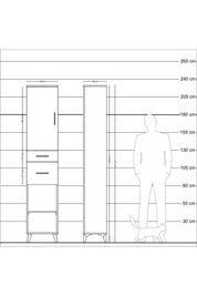 Arges Dolap 4 Raflı 2 Çekmeceli Tek Kapaklı 44x30x221 Antrasit-Aytaşı