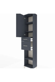 Arges Dolap 4 Raflı 2 Çekmeceli Tek Kapaklı 44x30x221 Antrasit-Antrasit