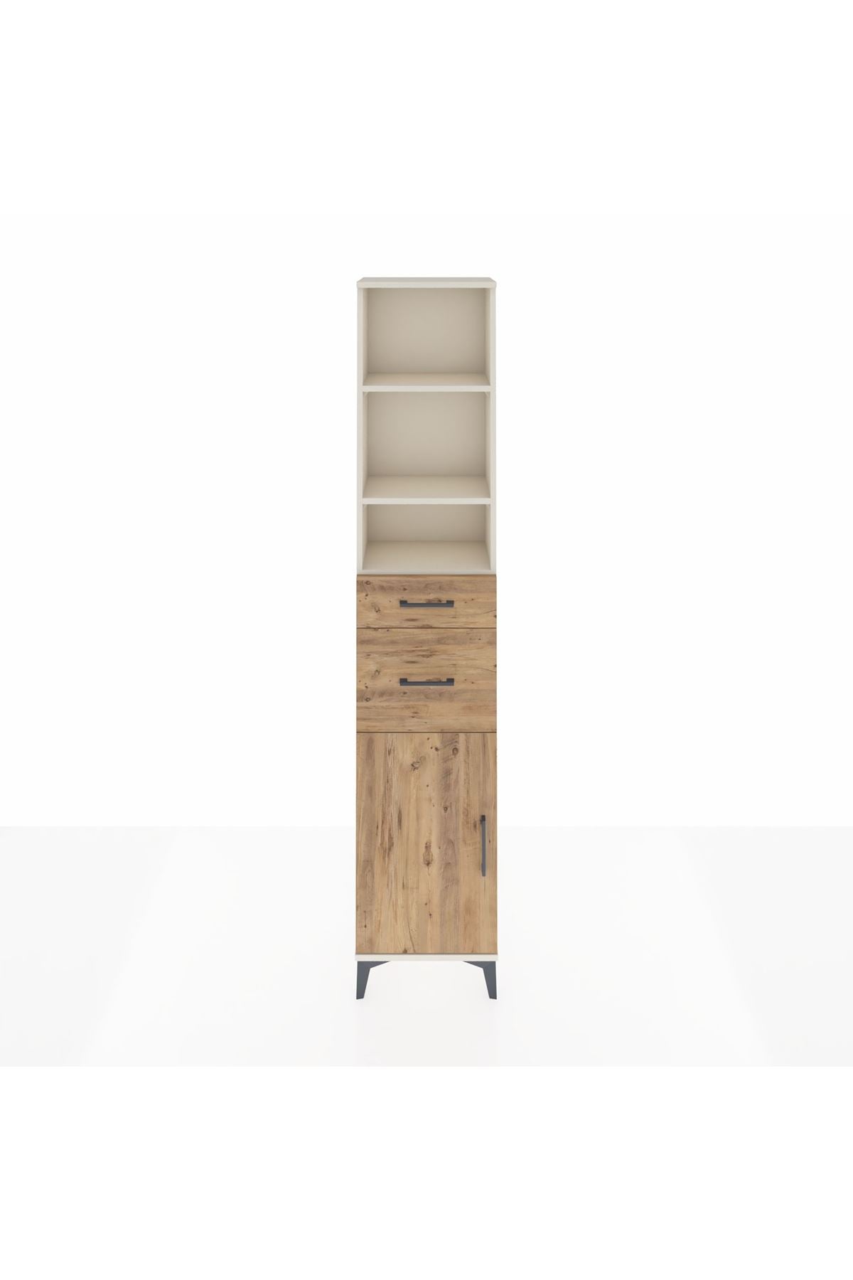 Arges Dolap 4 Raflı 2 Çekmeceli Tek Kapaklı 44x30x221 Aytaşı-Çam