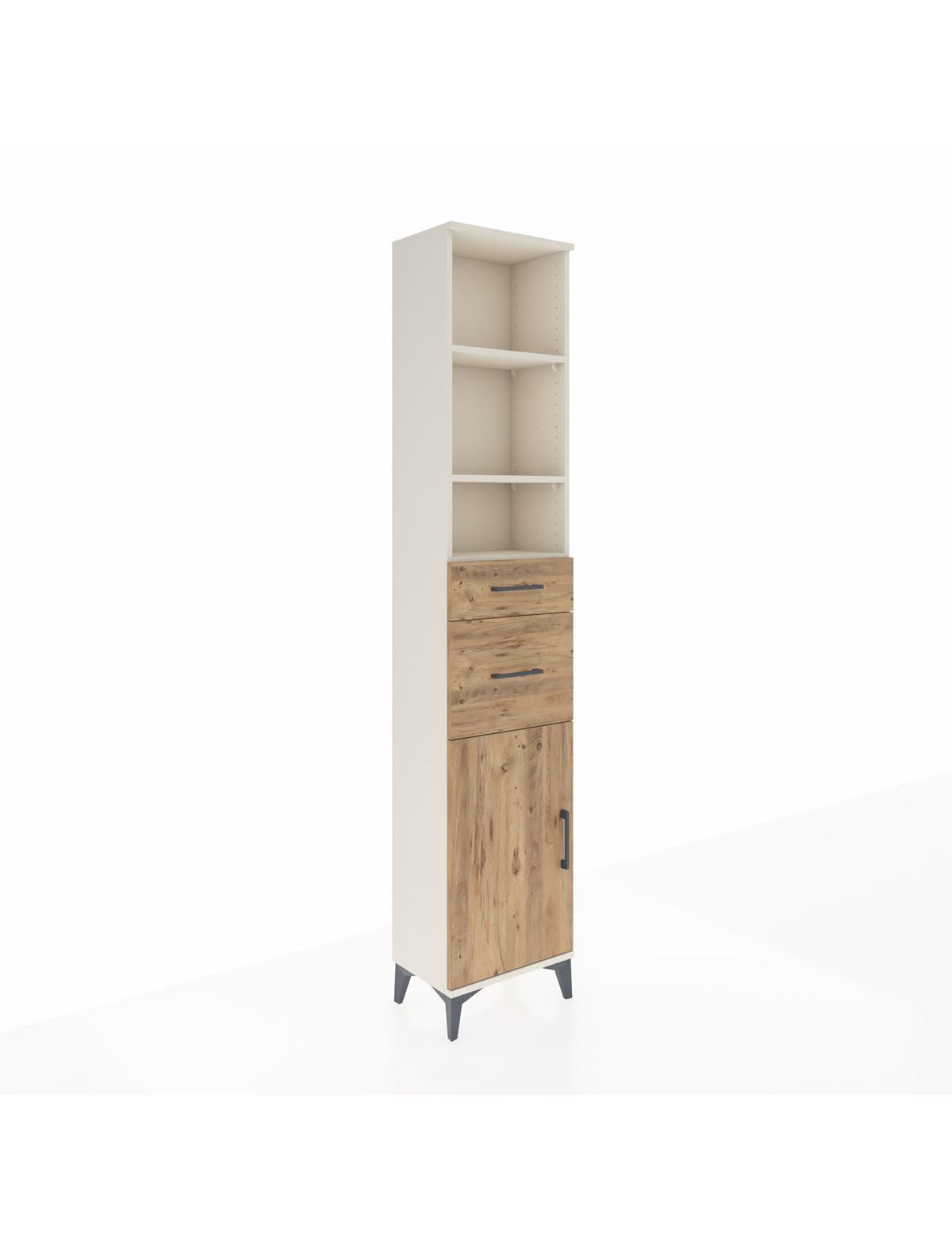 Arges Dolap 4 Raflı 2 Çekmeceli Tek Kapaklı 44x30x221 Aytaşı-Çam