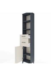 Arges Dolap 4 Raflı 2 Çekmeceli Tek Kapaklı 44x30x221 Antrasit-Aytaşı