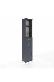 Arges Dolap 4 Raflı 2 Çekmeceli Tek Kapaklı 44x30x221 Antrasit-Antrasit