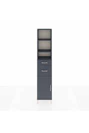 Arges Dolap 4 Raflı 2 Çekmeceli Tek Kapaklı 44x30x221 Antrasit-Antrasit