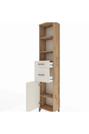 Arges Dolap 4 Raflı 2 Çekmeceli Tek Kapaklı 44x30x221 Çam-Aytaşı