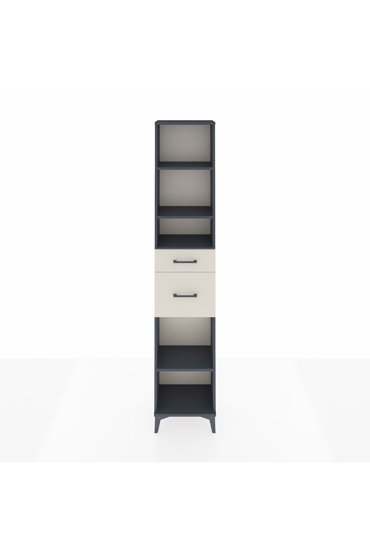 Arges Dolap 4 Raflı 2 Çekmeceli 44x30x221 Antrasit-Aytaşı