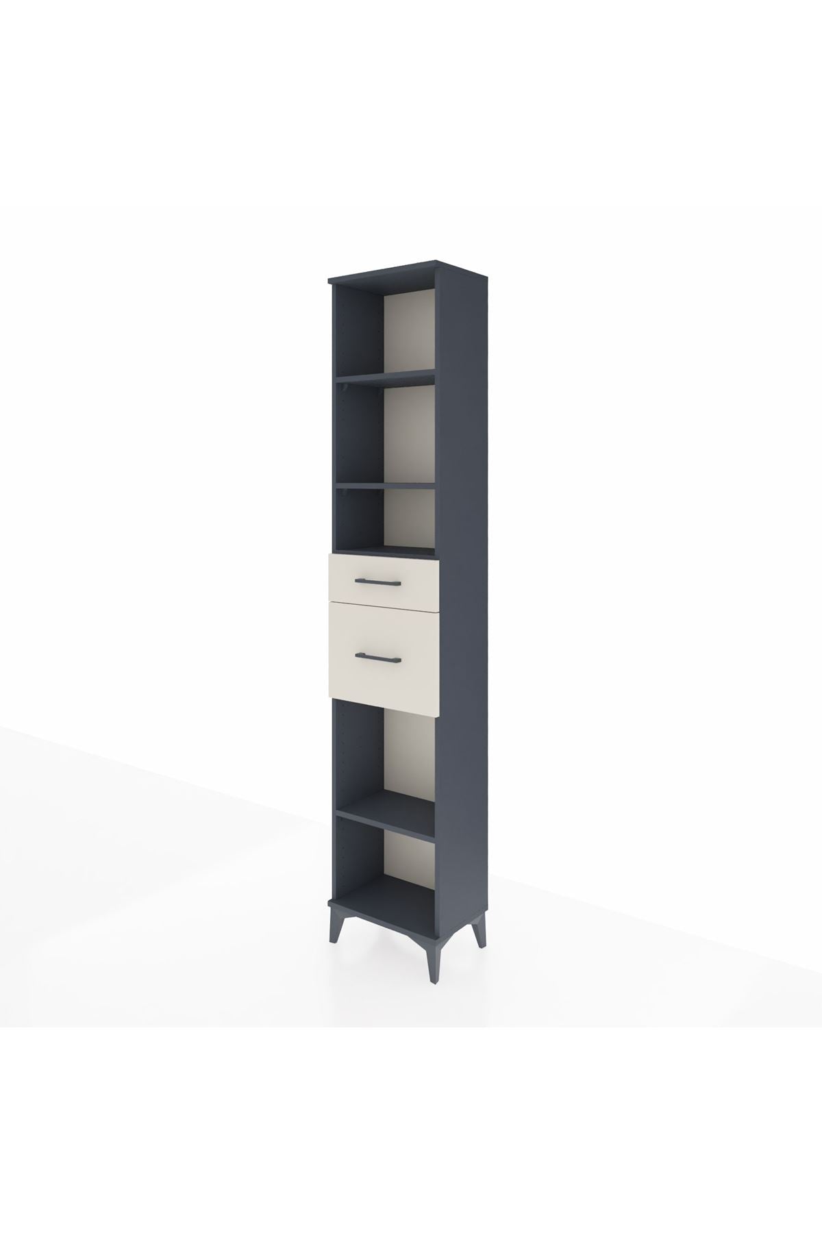 Arges Dolap 4 Raflı 2 Çekmeceli 44x30x221 Antrasit-Aytaşı