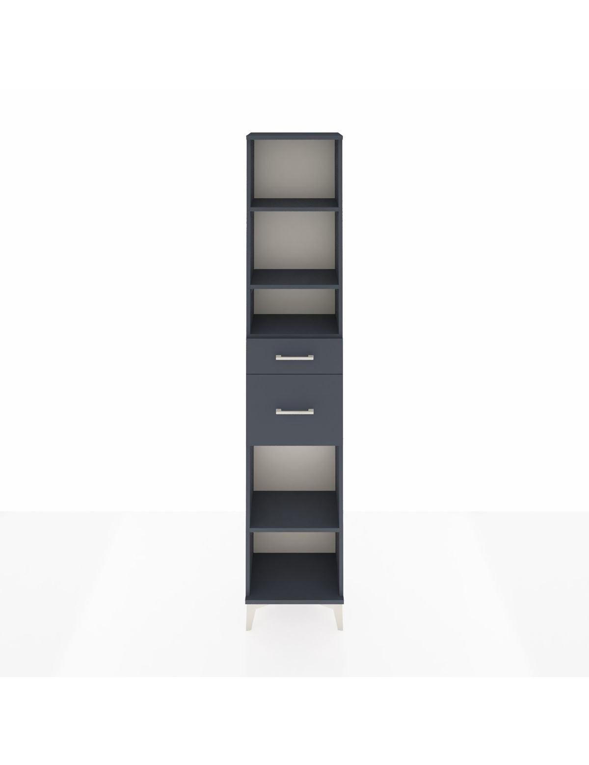 Arges Dolap 4 Raflı 2 Çekmeceli 44x30x221 Antrasit-Antrasit