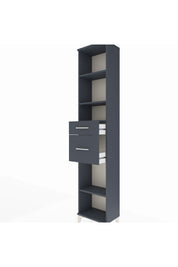 Arges Dolap 4 Raflı 2 Çekmeceli 44x30x221 Antrasit-Antrasit