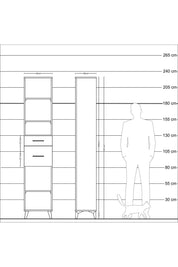 Arges Dolap 4 Raflı 2 Çekmeceli 44x30x221 Antrasit-Antrasit