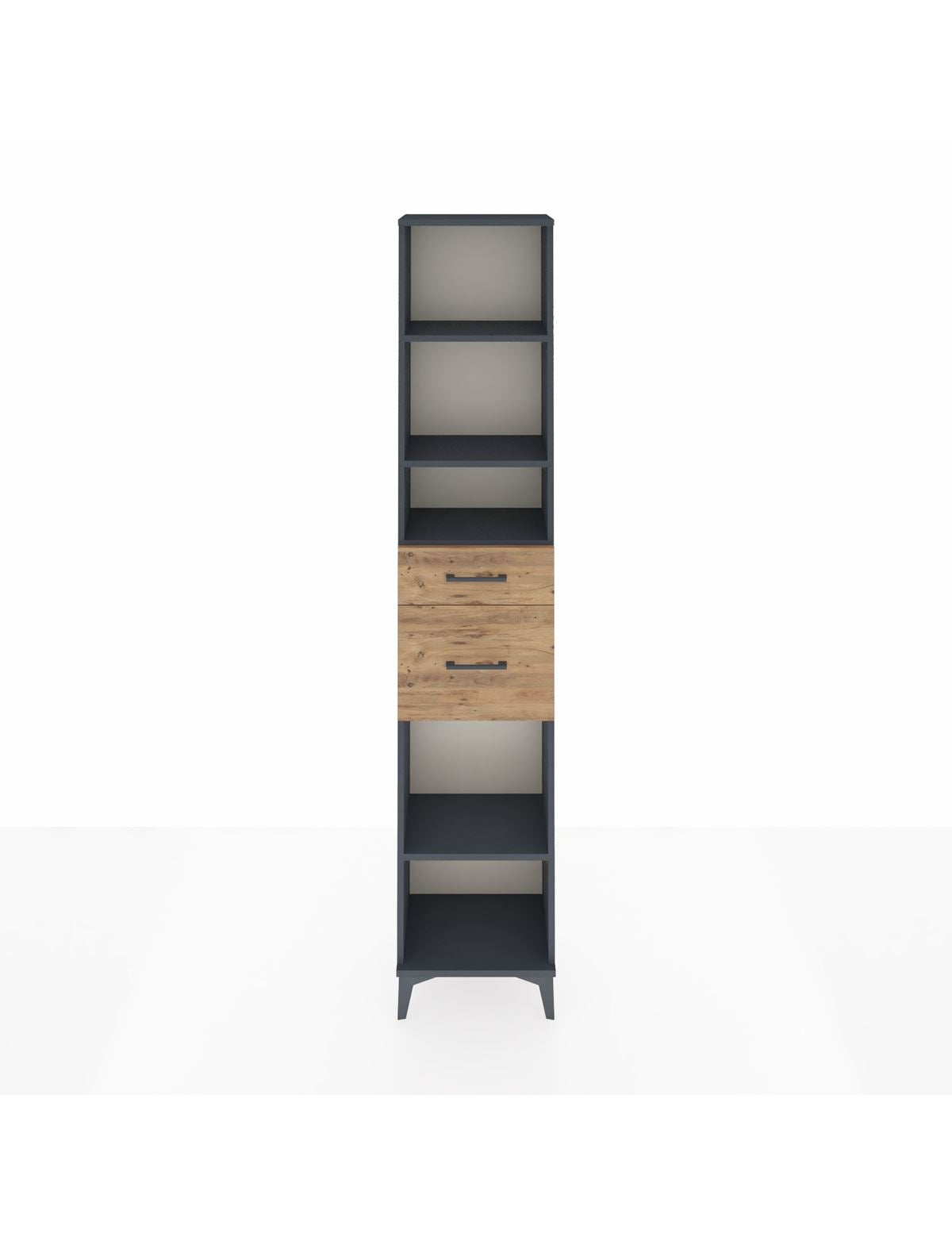 Arges Dolap 4 Raflı 2 Çekmeceli 44x30x221 Antrasit-Çam