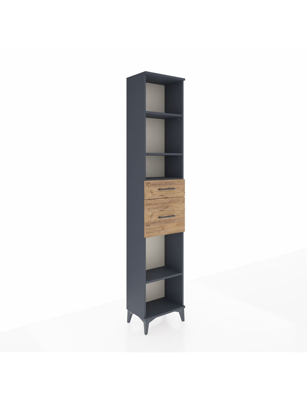 Arges Dolap 4 Raflı 2 Çekmeceli 44x30x221 Antrasit-Çam