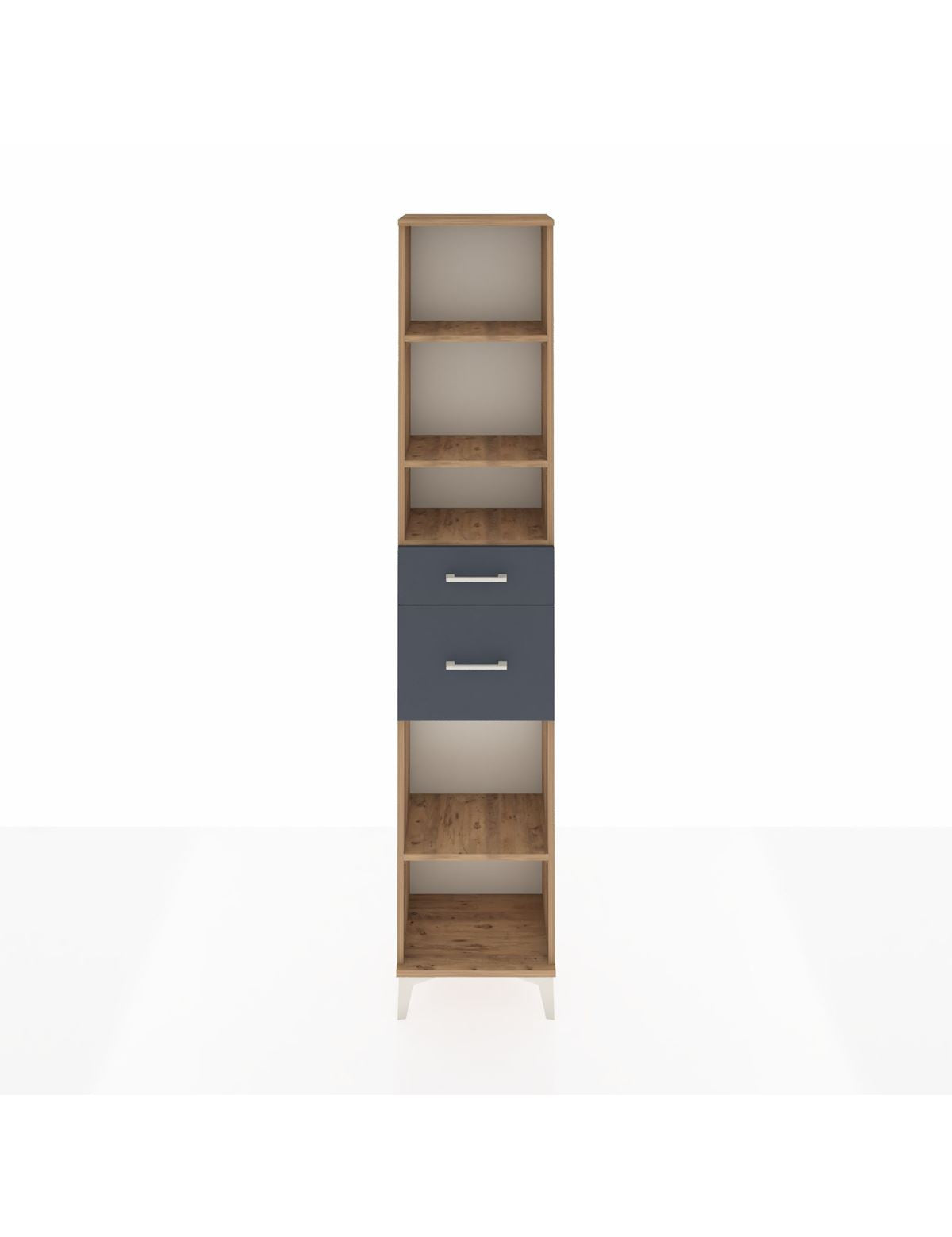 Arges Dolap 4 Raflı 2 Çekmeceli 44x30x221 Çam-Antrasit