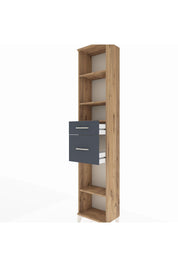 Arges Dolap 4 Raflı 2 Çekmeceli 44x30x221 Çam-Antrasit