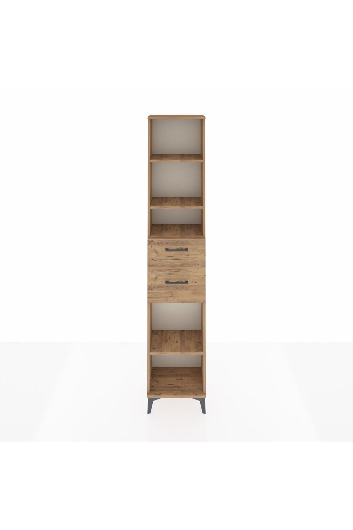 Arges Dolap 4 Raflı 2 Çekmeceli 44x30x221 Çam-Çam