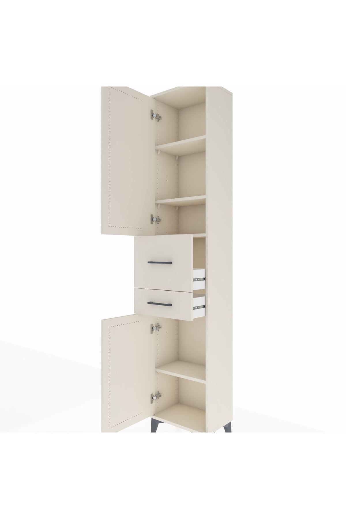 Arges Dolap 4 Raflı 2 Çekmeceli 2 Kapaklı 44x30x221 Aytaşı-Aytaşı