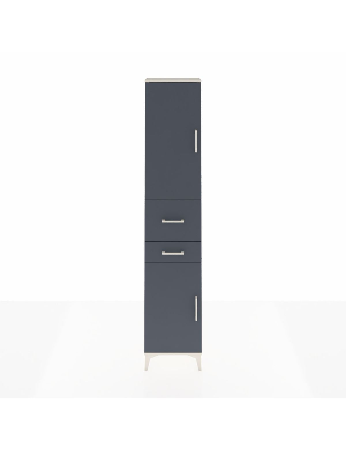 Arges Dolap 4 Raflı 2 Çekmeceli 2 Kapaklı 44x30x221 Aytaşı-Antrasit