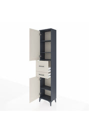 Arges Dolap 4 Raflı 2 Çekmeceli 2 Kapaklı 44x30x221 Antrasit-Aytaşı